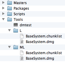 Screenshot of directory structure of Deploy Studio including "Tools"